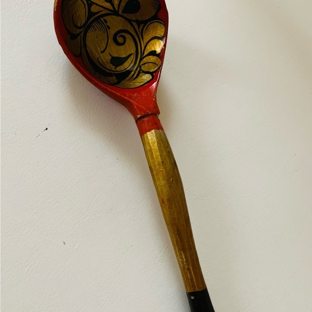 Hand painted wooden spoon
